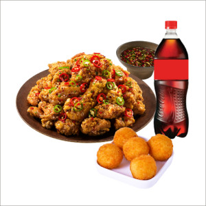 (순살/뼈)칼칼한청양치킨+오리지널치즈볼+콜라1.25L
