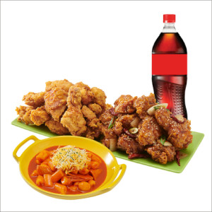 (순살/뼈)반반치킨(후라이드/깐풍)+떡볶이+콜라1.25L