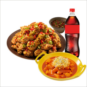 (순살/뼈)칼칼한청양치킨+떡볶이+콜라1.25L